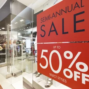 sale signs at store